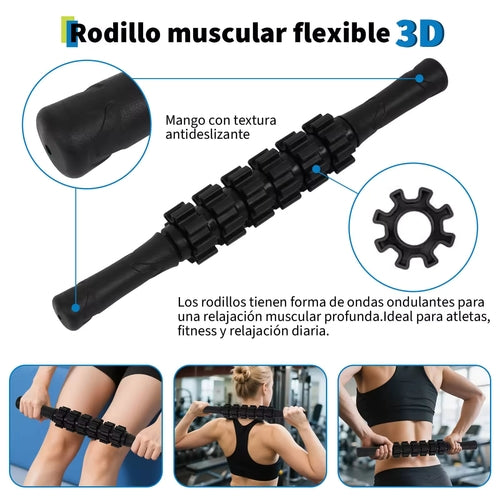 Foam Roller Kit 7-en-1, Kit de Rodillo Masaje Muscular con Rodillos de