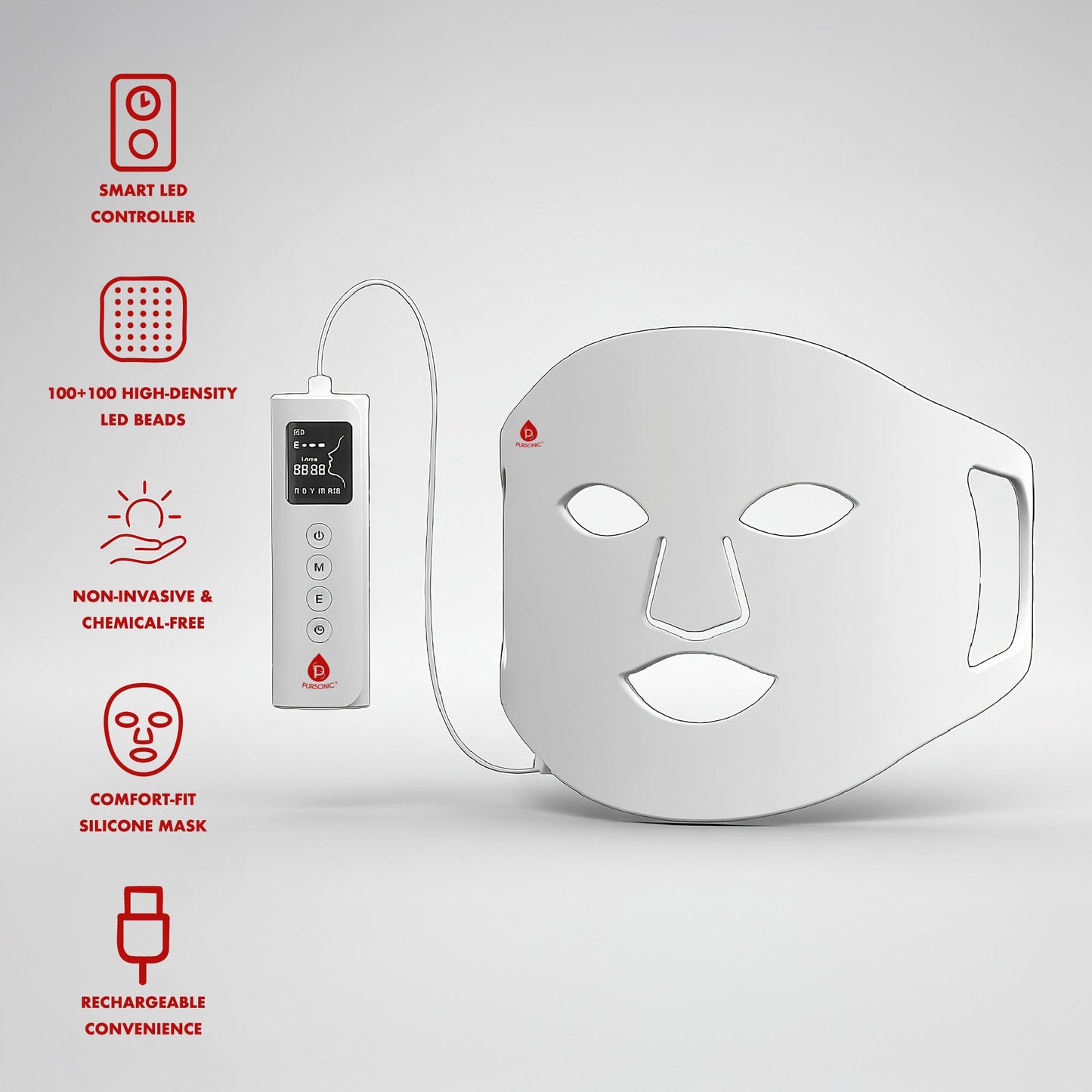 2-in-1 Red Light Therapy System: Facial LED Mask & Full-Body Panel