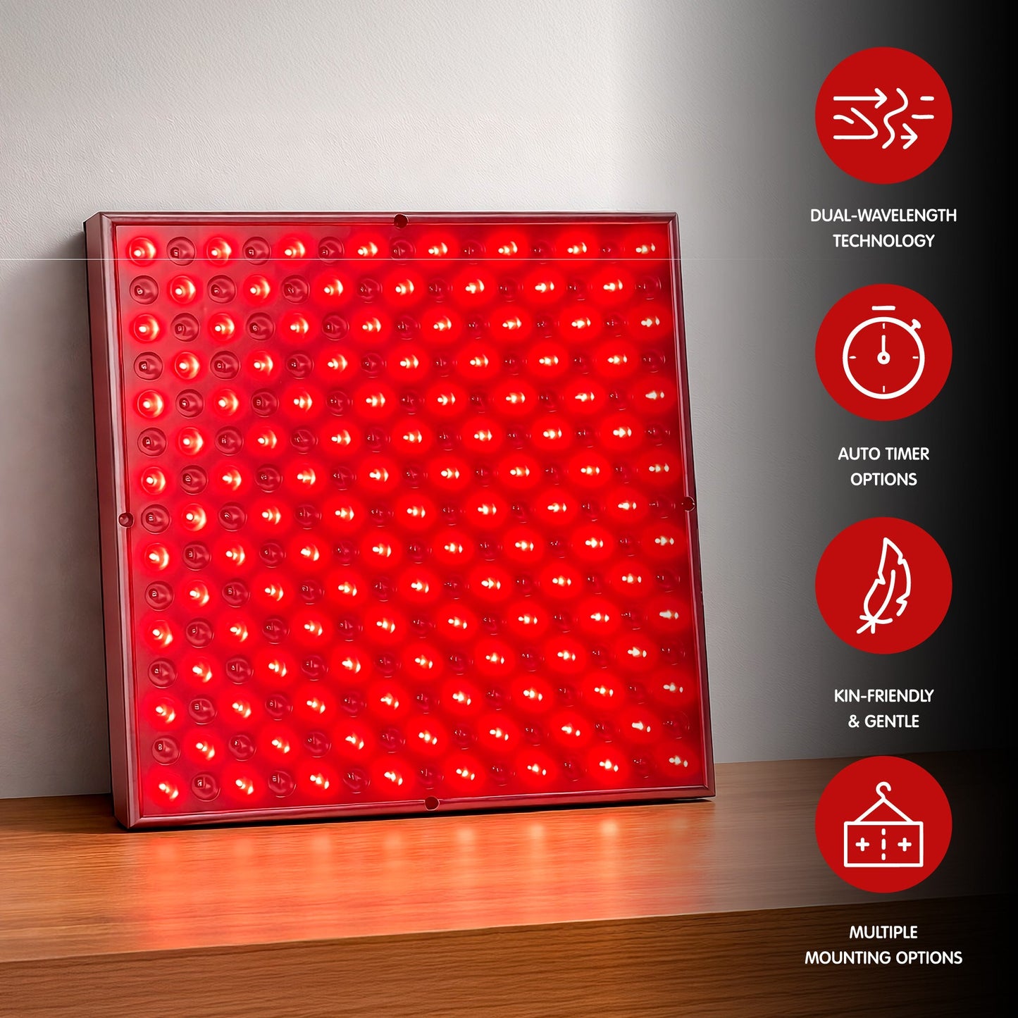 2-in-1 Red Light Therapy System: Facial LED Mask & Full-Body Panel