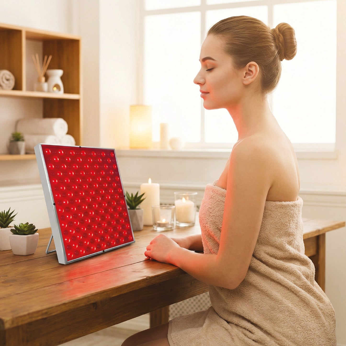 2-in-1 Red Light Therapy System: Facial LED Mask & Full-Body Panel