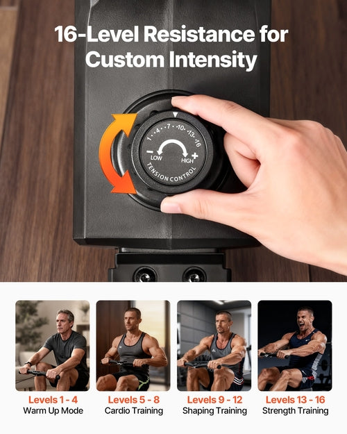 Magnetic Rowing Machine – 16-Level Resistance, Foldable & Silent