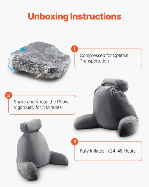 Reading Pillow, Large Bed Pillow with Removable Headrest, Back Pillow