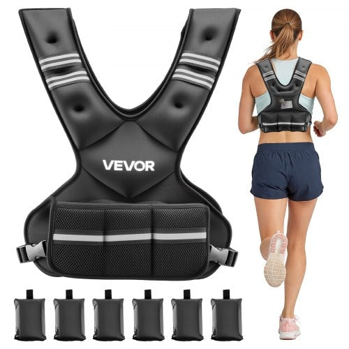 Adjustable Weighted Vest, 11-20lb Weight Vest with 6 Ironsand Weights