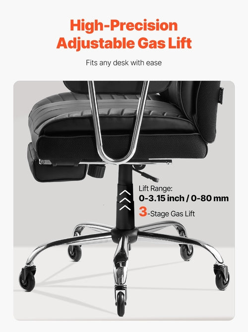 Executive Office Chair, High Back Chair with Footrest and Removable